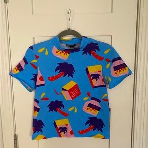 Nooworks Mock Neck Tee, Snacks Print